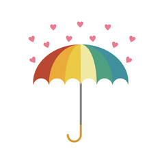 Umbrella love rainy colorfull vector illustration,cute umbrella rainbow vector © djoko hariyono