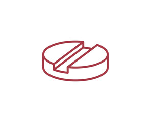 Pills flat icon. Thin line signs for design logo, visit card, etc. Single high-quality outline symbol for web design or mobile app. Medical outline pictogram.