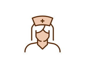 Doctor flat icon. Thin line signs for design logo, visit card, etc. Single high-quality outline symbol for web design or mobile app. Medical outline pictogram.
