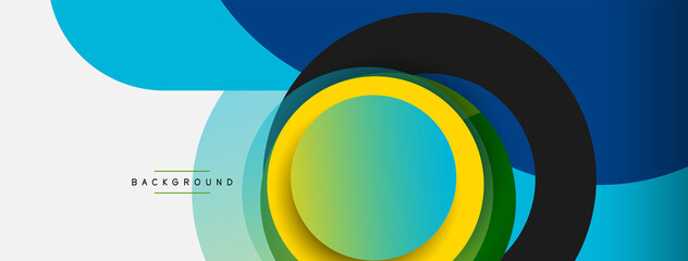 Obraz premium Circle and round shapes abstract background. Vector illustration for wallpaper banner background or landing page