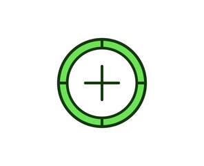 Plus flat icon. Thin line signs for design logo, visit card, etc. Single high-quality outline symbol for web design or mobile app. Sign outline pictogram.