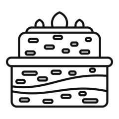 Candy cake icon outline vector. Anniversary decoration