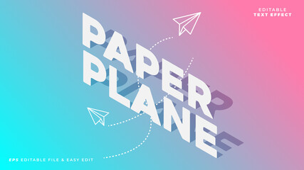 Paper Plane 3D Editable Text Effect