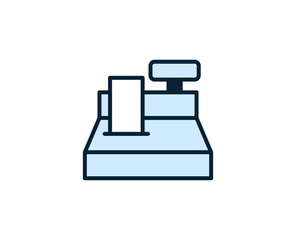 Cash register line icon. Vector symbol in trendy flat style on white background. Commerce sing for design.