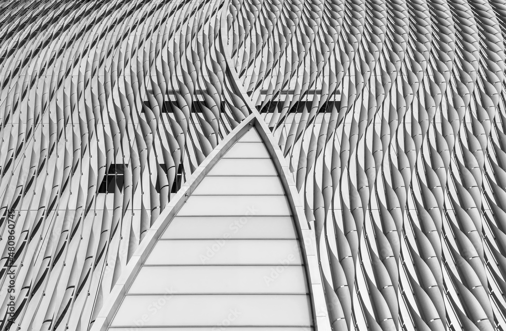 Aufkleber Exterior of modern architecture. Building abstract background  pattern
