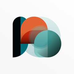 Obraz premium Round triangle shapes lines and circles. Geometric vector illustration for wallpaper banner background or landing page