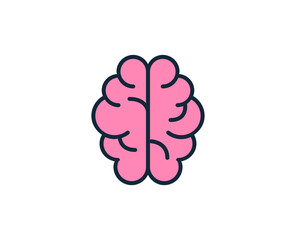 Brain line icon. High quality outline symbol for web design or mobile app. Thin line sign for design logo. Color outline pictogram on white background
