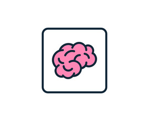 Brain line icon. High quality outline symbol for web design or mobile app. Thin line sign for design logo. Color outline pictogram on white background