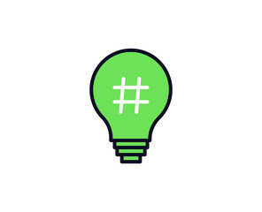 Hashtag flat icon. Thin line signs for design logo, visit card, etc. Single high-quality outline symbol for web design or mobile app. Sign outline pictogram.