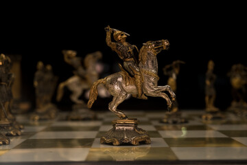 chess pieces made of metal soldiers, specially designed chess pieces.