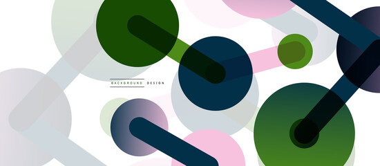 Line points connections geometric abstract background. Circles connected by lines. Trendy techno business template for wallpaper, banner, background or landing