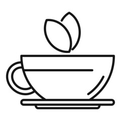 Healthy hot cup icon outline vector. Tea drink