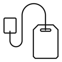 Black tea bag icon outline vector. Hot drink