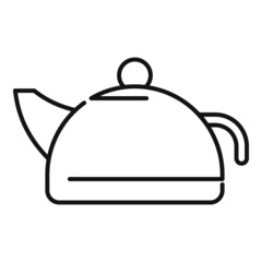 Leaf tea pot icon outline vector. Hot drink