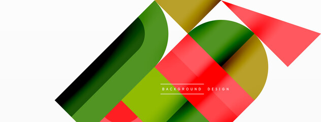 Obraz premium Minimal geometric abstract background. Circle square and triangle design. Trendy techno business template for wallpaper, banner, background or landing