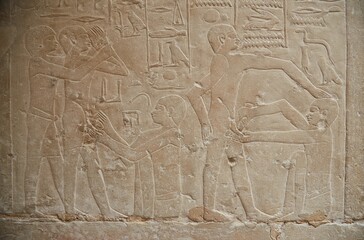 The famous circumcision scene from the Tomb of Ankhmahor