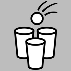 Beer pong illustration of a ping pong ball, party cup