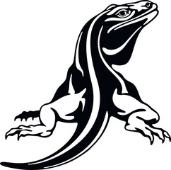 Varan - Reptiles of the wild. Wildlife stencil. Pet and tropical animal.