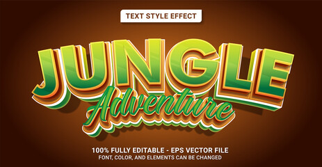 Text Style with Jungle Adventure Theme. Editable Text Style Effect.