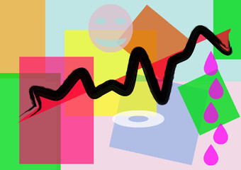 幾何学的な模様　抽象画