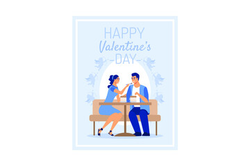 happy valentine day. set couple in love. Happy Valentine's Day. February 14 is the day of all lovers. graphics suitable for decorating posters, brochures, postcards, flyers flat vector illustration