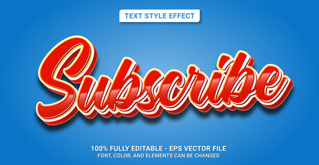 Text Style with Subscribe Theme. Editable Text Style Effect.