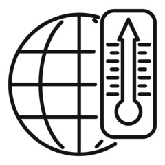 Global warming icon outline vector. Earth climate