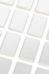 Blank books on white background. 3D illustration mock-up