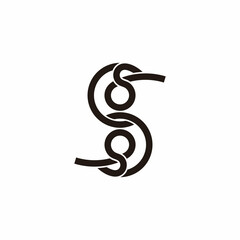 Obraz premium letter s linked overlap linear logo vector