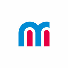 letter nm simple geometric colorful logo vector