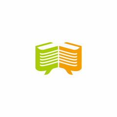 book radio bubble talk education symbol logo vector
