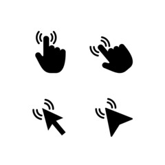 Obraz premium Cursor simple flat icon set vector illustration. Click simple flat icon set vector illustration.