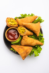 Bread Samosa with ketchup