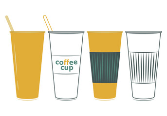 Coffee cup. Vintage colors icon or template.