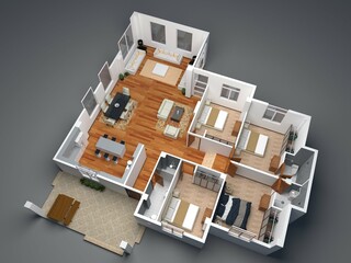 3d render of a house