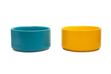 green and yellow ceramic bowls