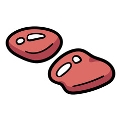 レバーのかわいい手描き風イラスト