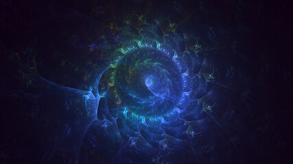 3D rendering abstract colorful fractal light background