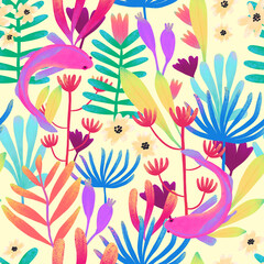 Mermaid Garden Collection: Seamless Fantasy Floral Pattern 4/6