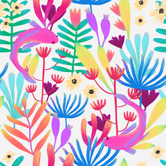 Mermaid Garden Collection: Seamless Fantasy Floral Pattern 3/6