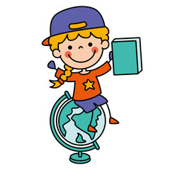 Hand Drawn Funny Cartoon Student