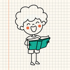 Hand Drawn Funny Cartoon Student