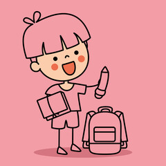 Hand Drawn Funny Cartoon Student