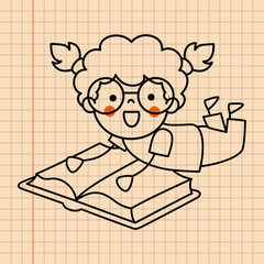 Hand Drawn Funny Cartoon Student