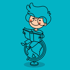 Hand Drawn Funny Cartoon Student
