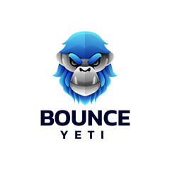 Vector Logo Illustration Yeti Gradient Colorful Style.