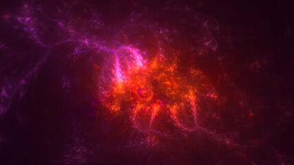 3D rendering abstract multicolor fractal light background