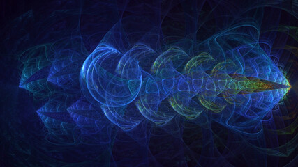 3D rendering abstract multicolor fractal light background