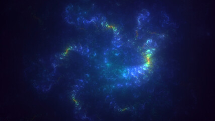 3D rendering abstract multicolor fractal light background