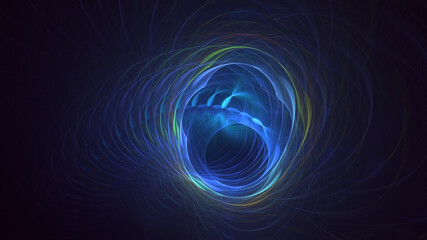 3D rendering abstract multicolor fractal light background